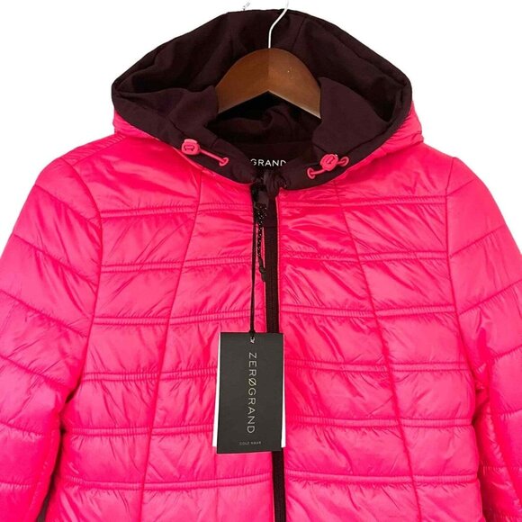 NWT Cole Haan Women's Zerogrand Warm Reversible Pinot-Pink Hooded Jacket Size XS - Picture 5 of 12